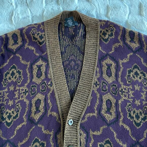 š„VTG Generra Made In USA Abstract Geometric Grandpa Grunge Cardigan Sweater - Picture 5 of 13
